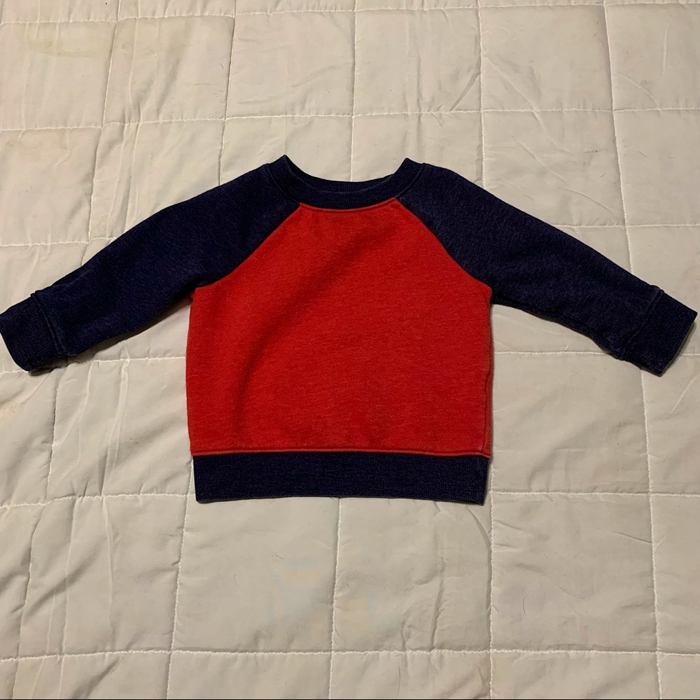 Cat & Jack - Crewneck Sweatshirt - Red & Navy - Sz: 12M